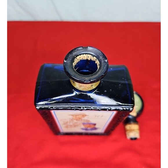 Cobalt Whisky Decanter Blue Liquor Bottle Anniversary VTG American Legion 50th - Picture 13 of 15